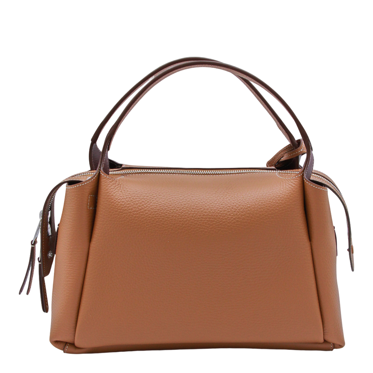 Textured Leather Structured Handbag