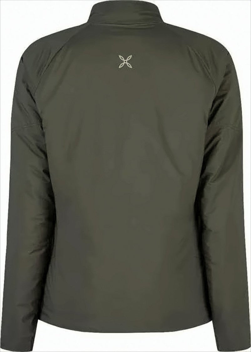 Fitted Green Polyamide Montura Jacket With High Collar And Quilted Interior
