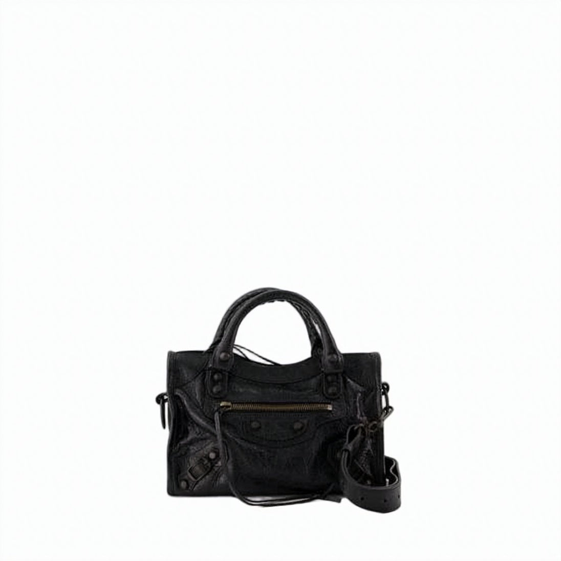 Textured Lambskin Mini Shoulder Bag with Edgy Elements