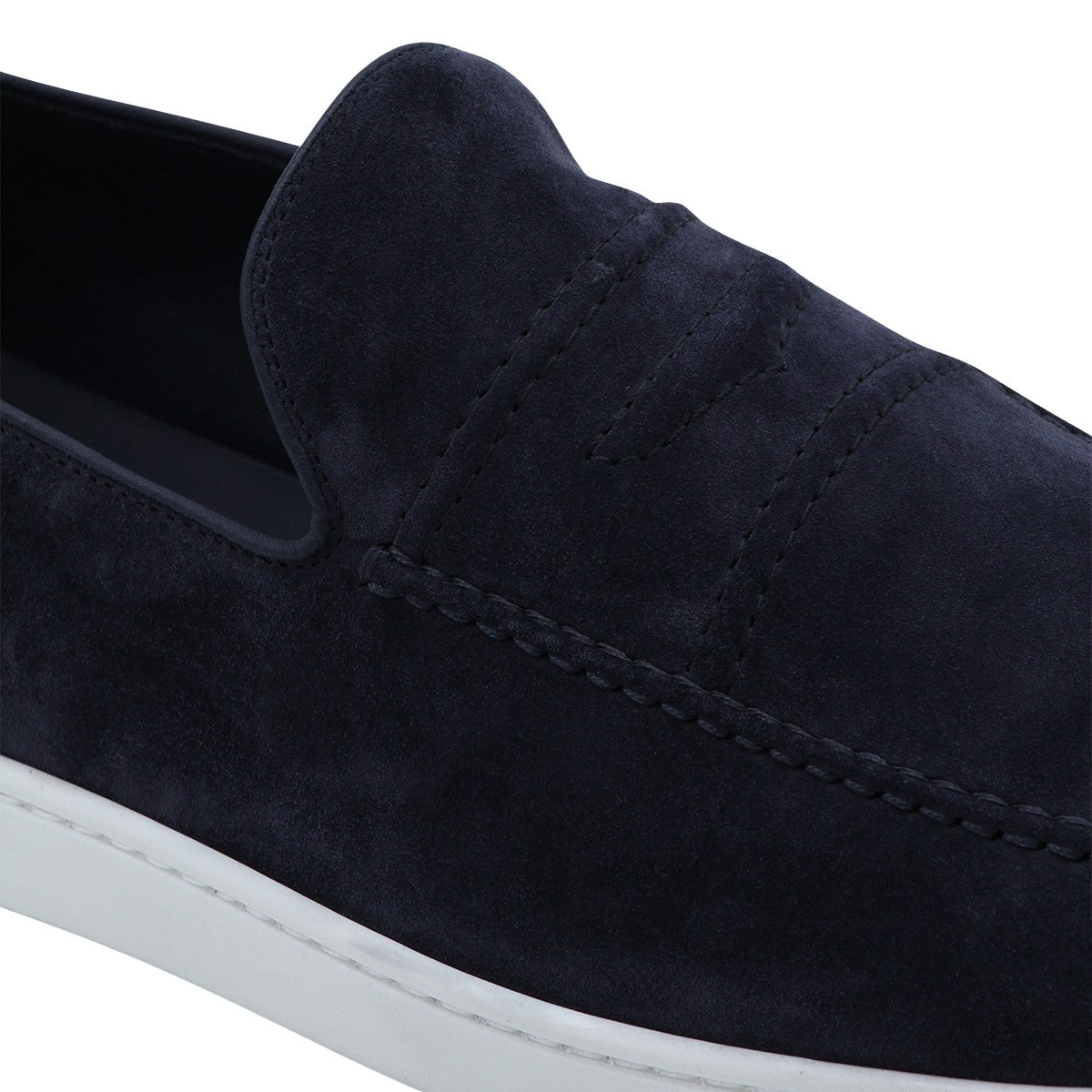 Blue Suede Slip-On Shoes
