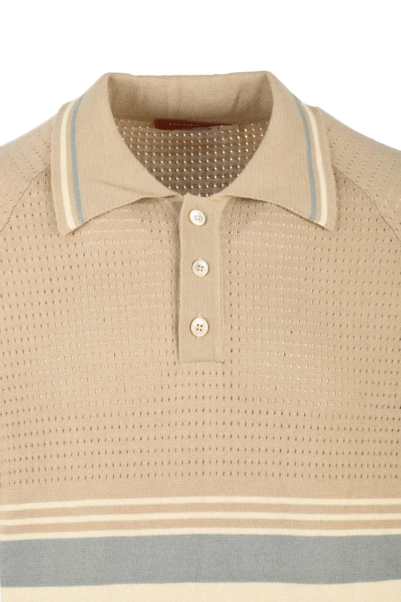 Knit Polo Shirt - Beige