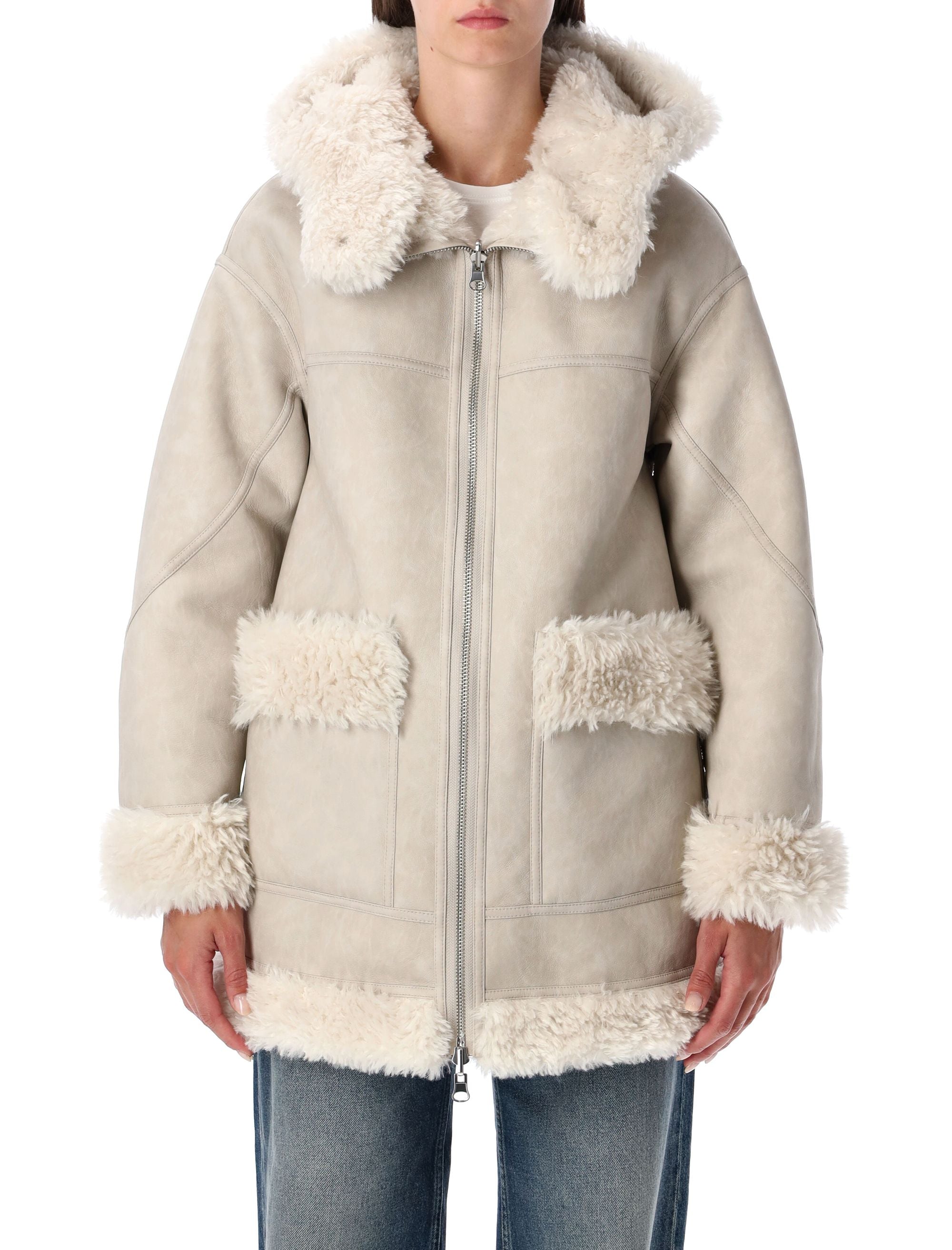 Reversible Faux Fur Coat With Hood