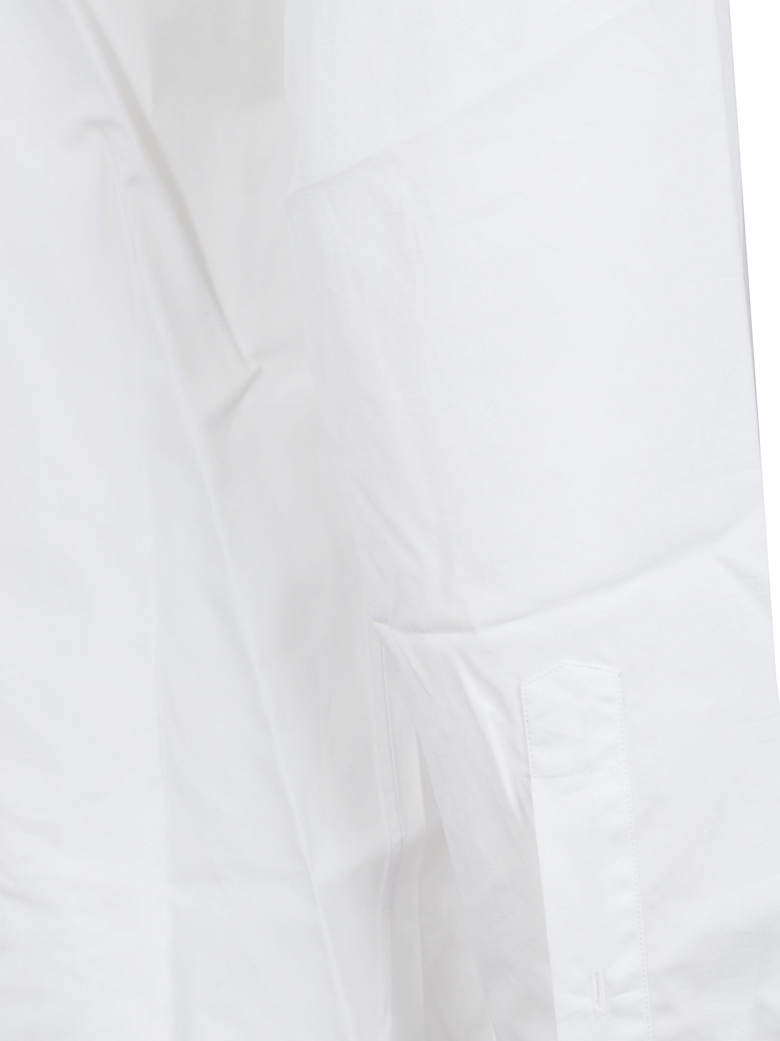 Tailored White Cotton Long-Sleeve Shirt with Pointed Collar