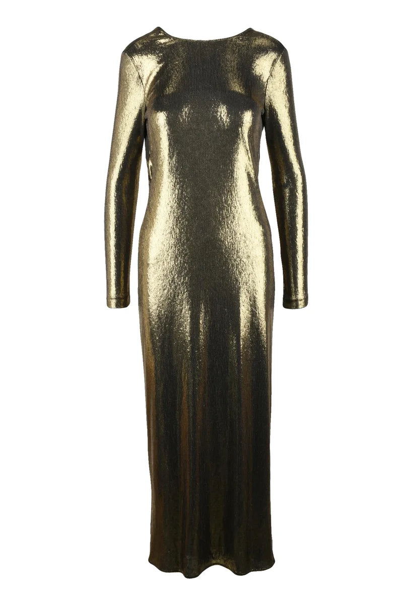 Long Elastic Dress - Gold