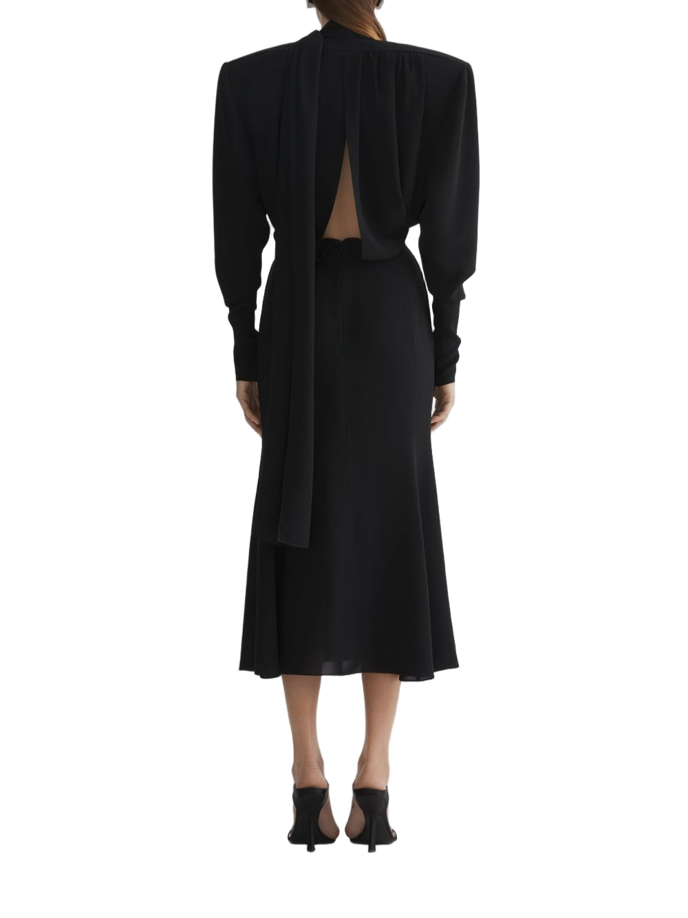 Midi Dress with Plunging Neckline
