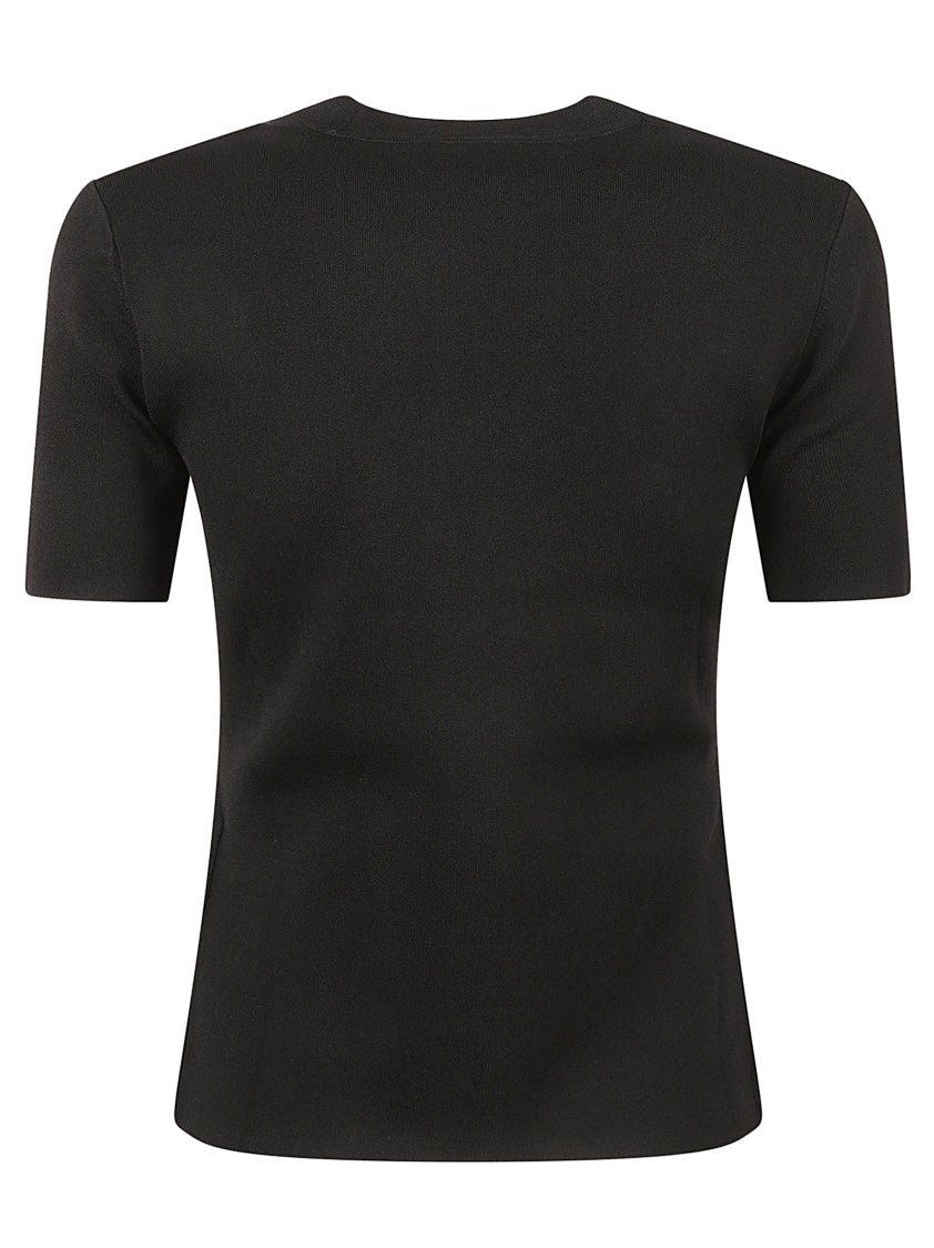 Black T-Shirt With Embossed Logo