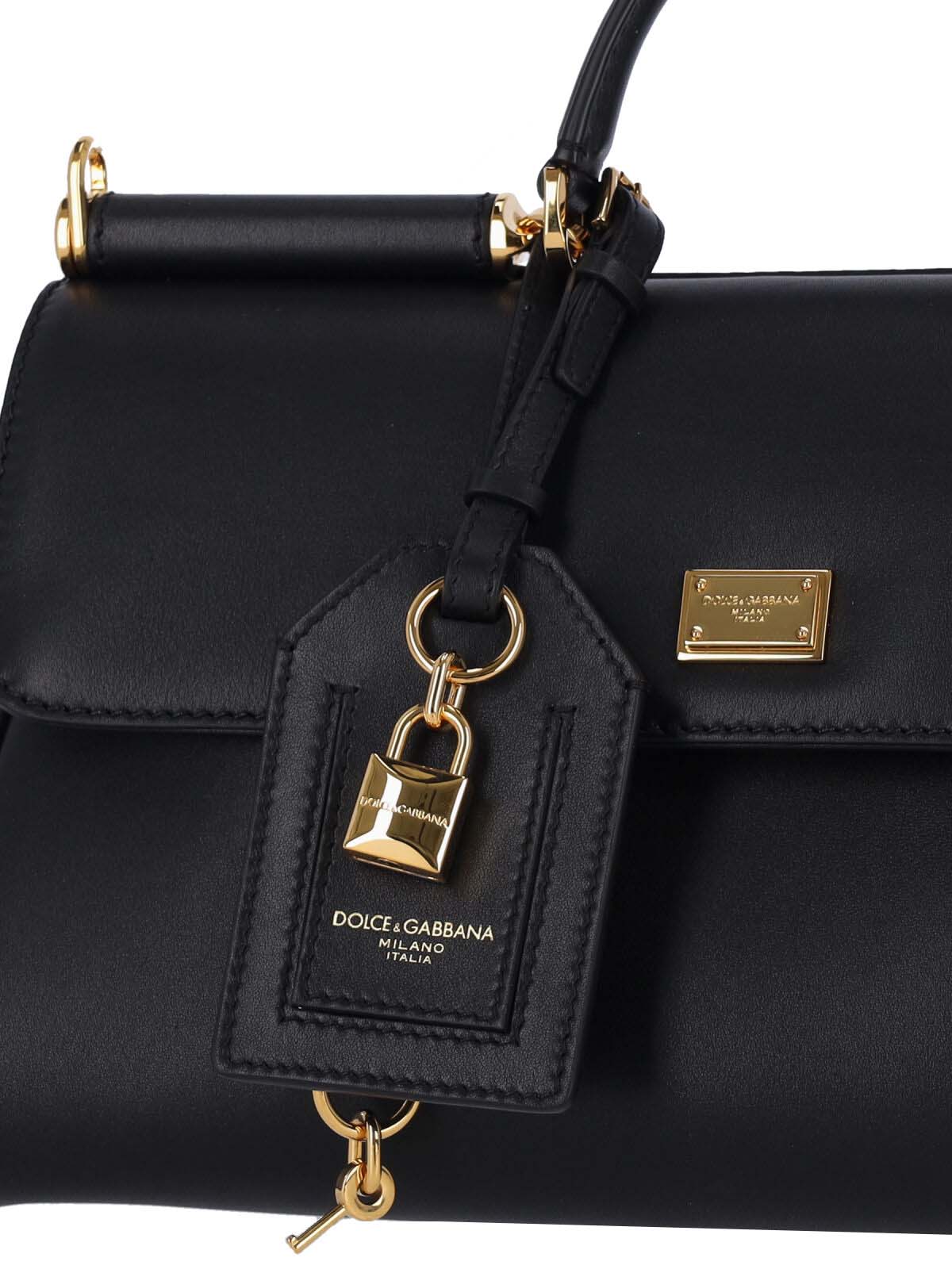 "My Sicily" Handbag, In Black Calfskin