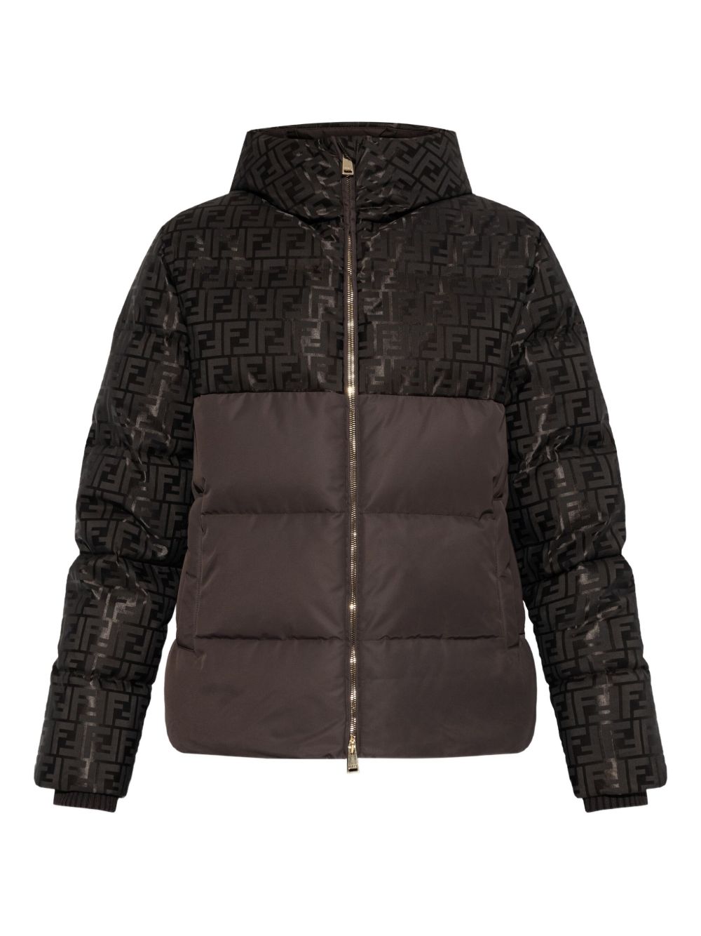 Two-Tone Quilted Jacket With Glossy Upper
