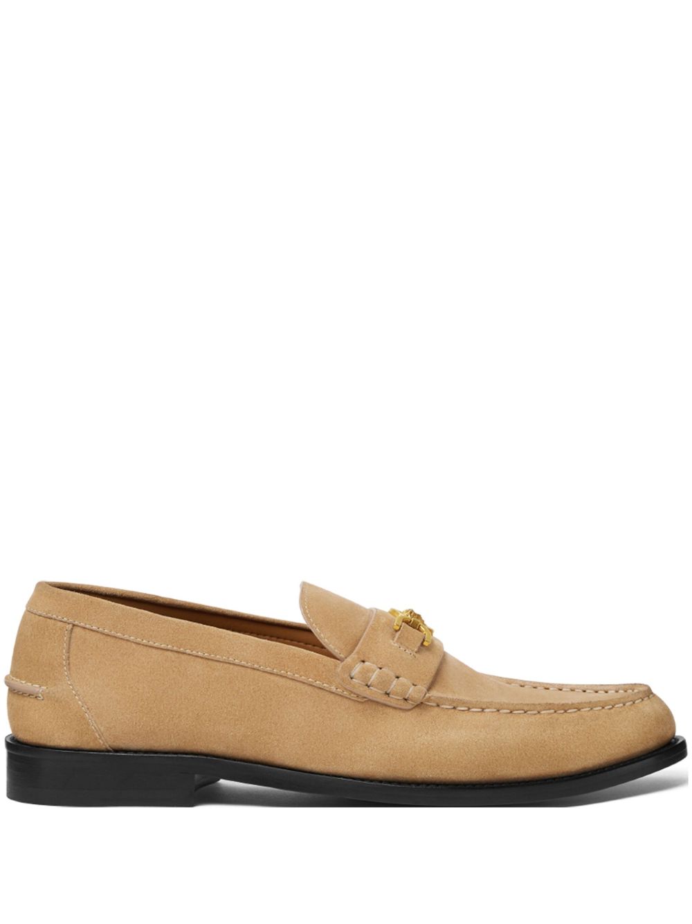 Sand Brown Calf Suede Flat Shoes