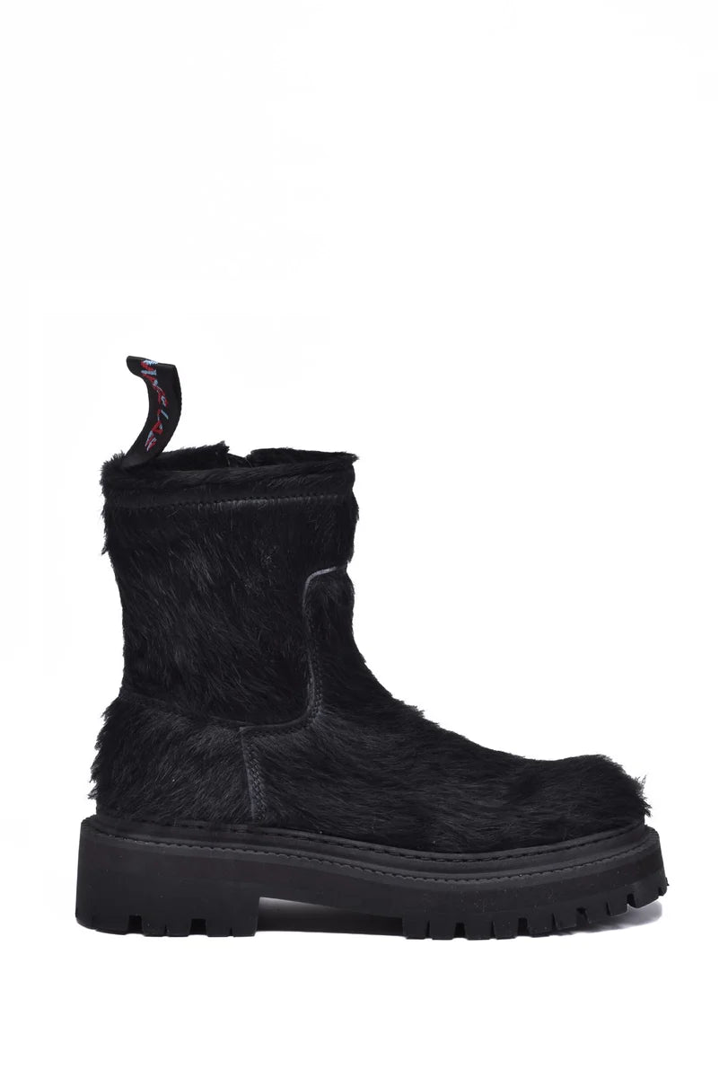 Lab Fur Ankle Boot - Black