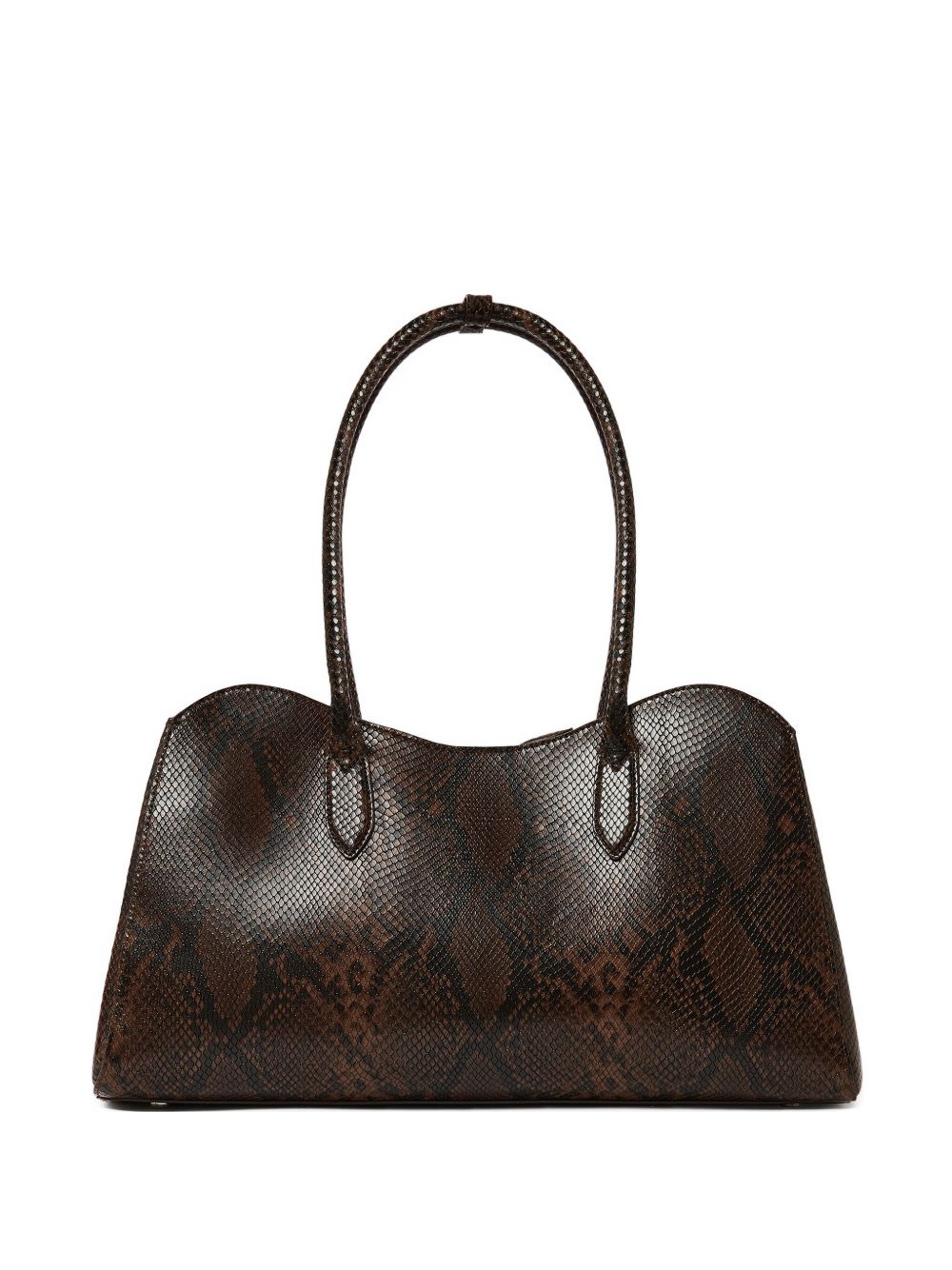 Structured Shoulder Bag With Textured Snakeskin Pattern