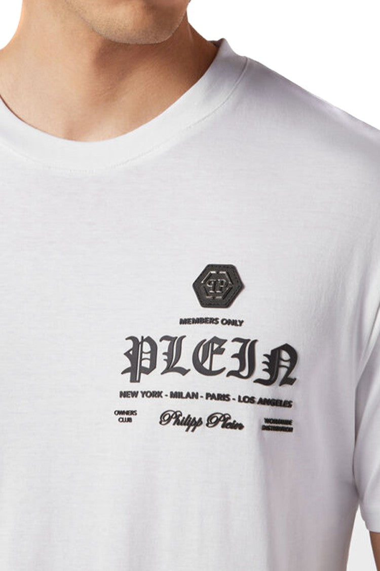 White Cotton T-Shirt With Modern Design And Distinctive Logo Print