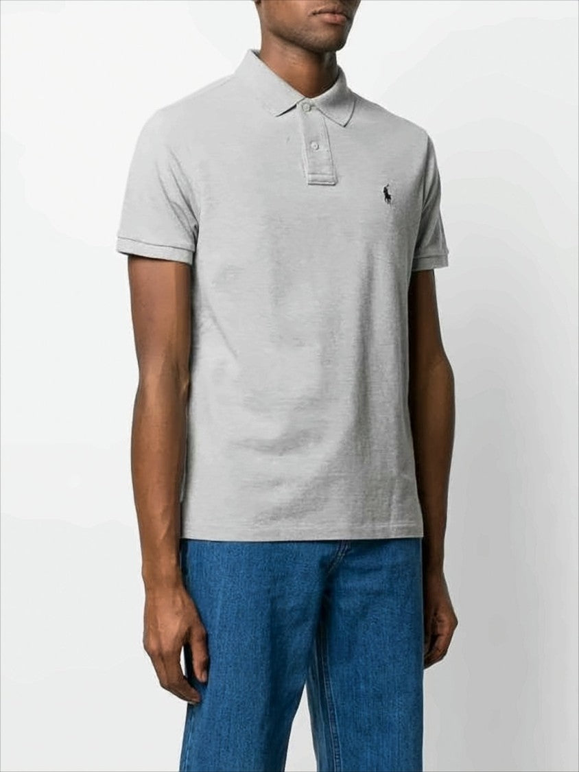 Short-Sleeve Polo Shirt With Ribbed Collar And Embroidered Logo
