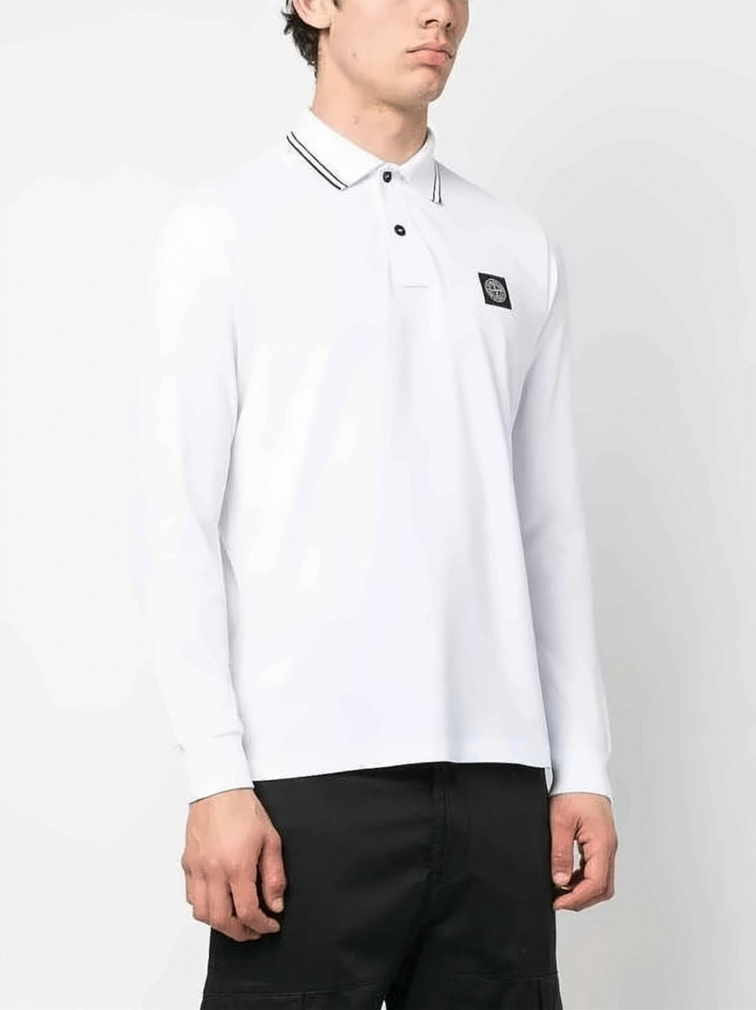 Long-Sleeve Polo Shirt with Classic Collar