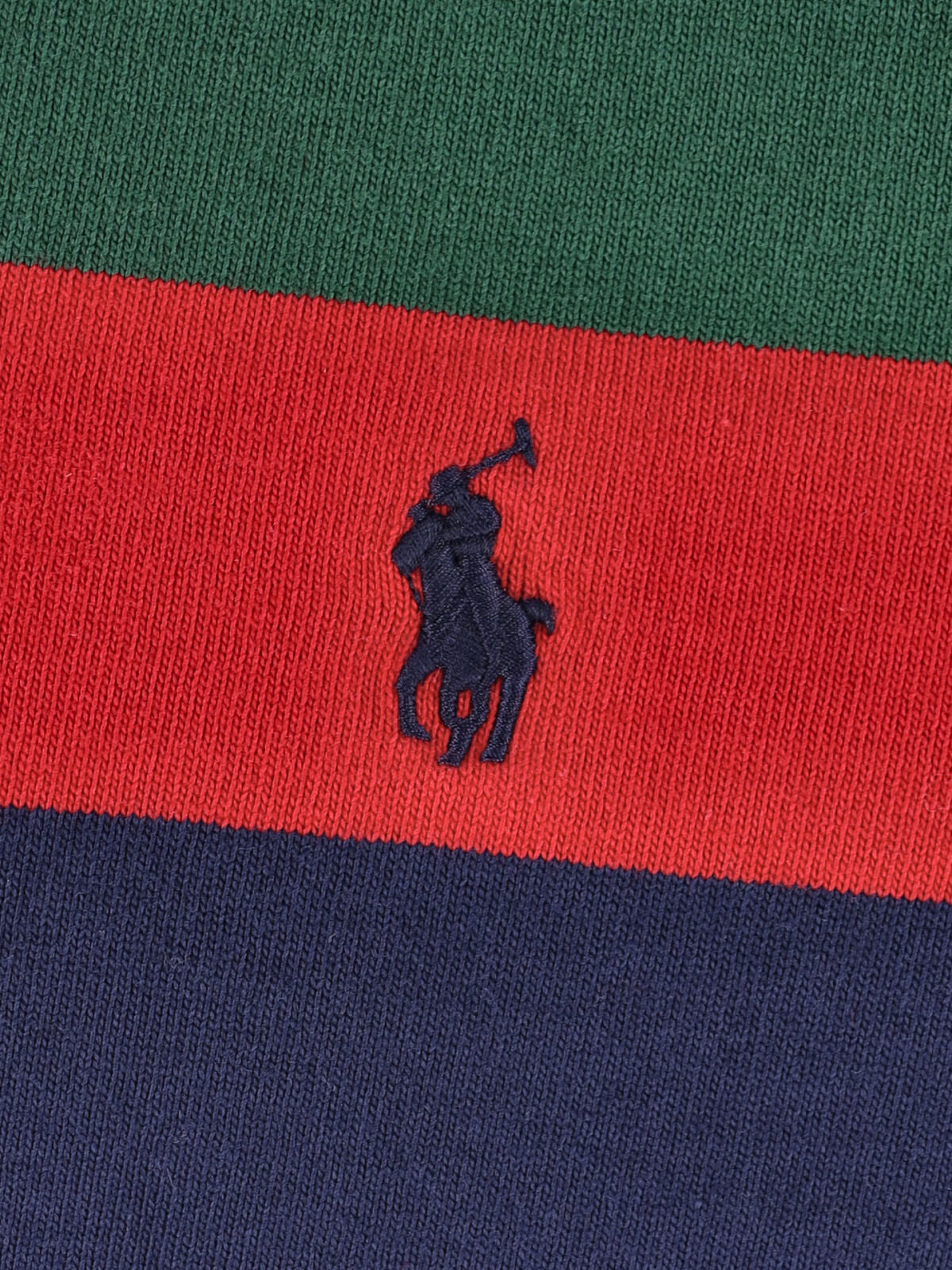 Multicolor Horizontal Striped Long-Sleeve Polo