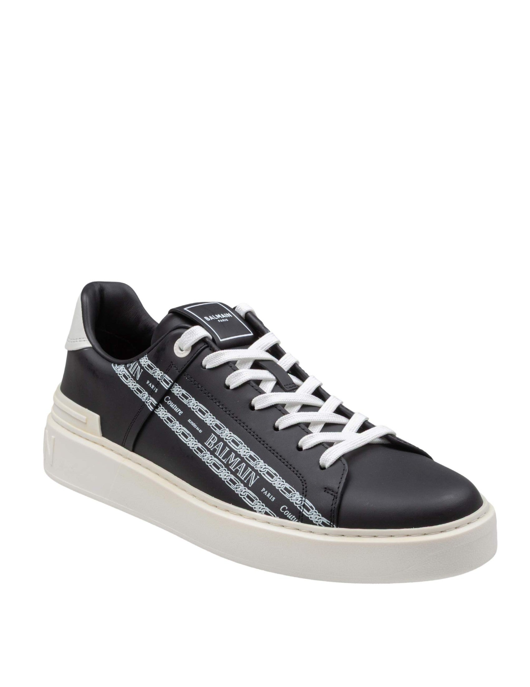 B-Court Black Leather Sneakers With Logo