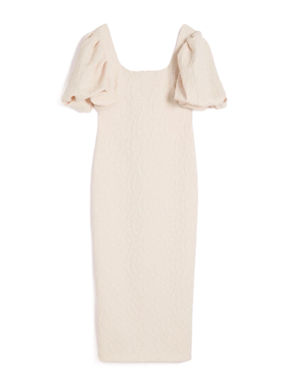 Fitted Midi Dress with Textured Fabric