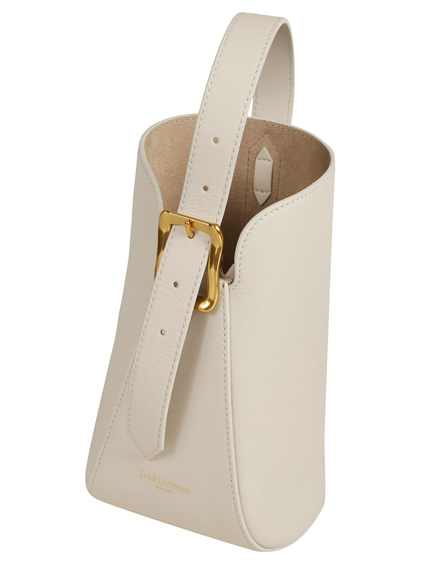 Structured White Cowhide Leather Handbag