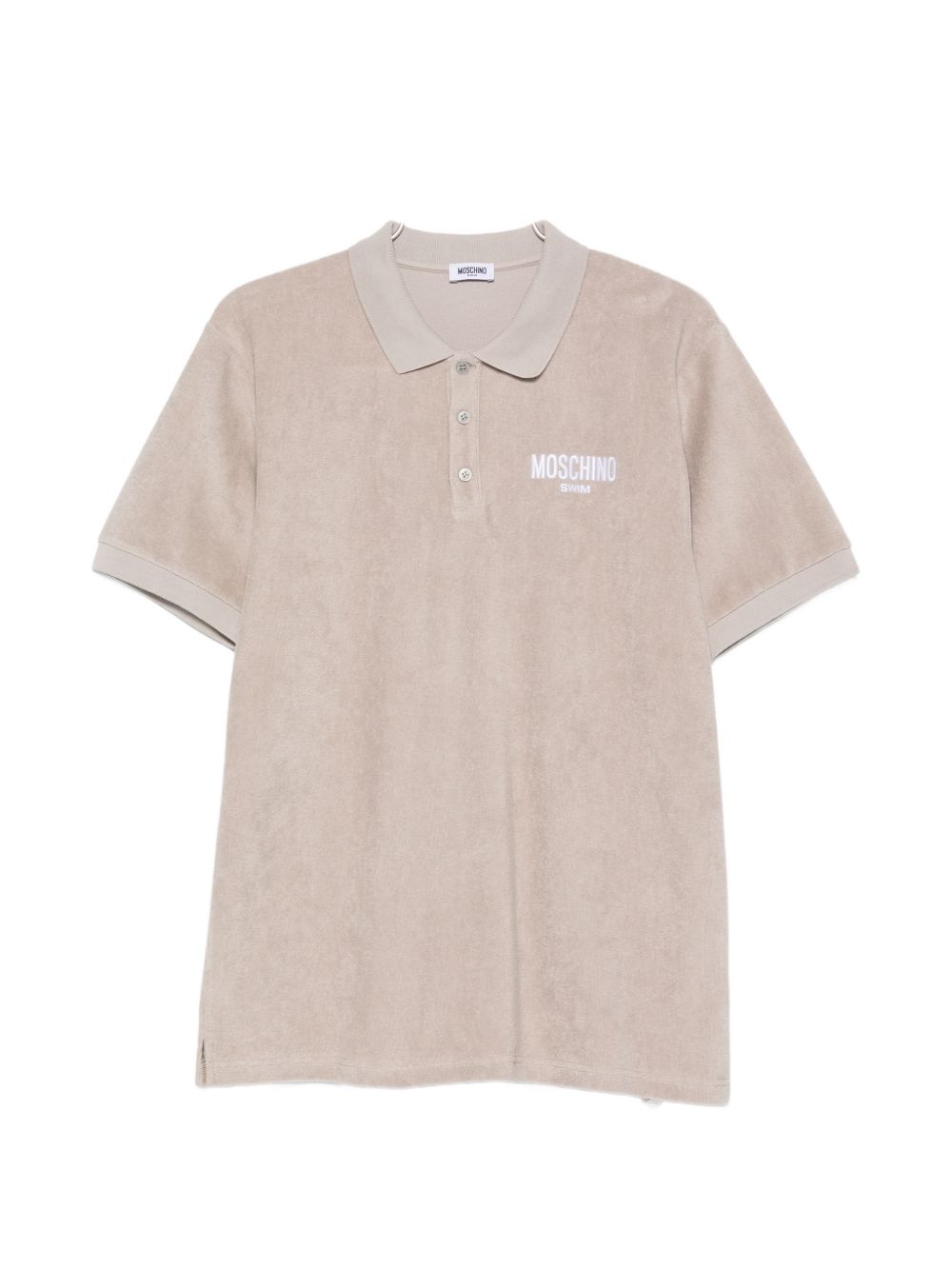Beige Short Sleeve Button Knit Polo