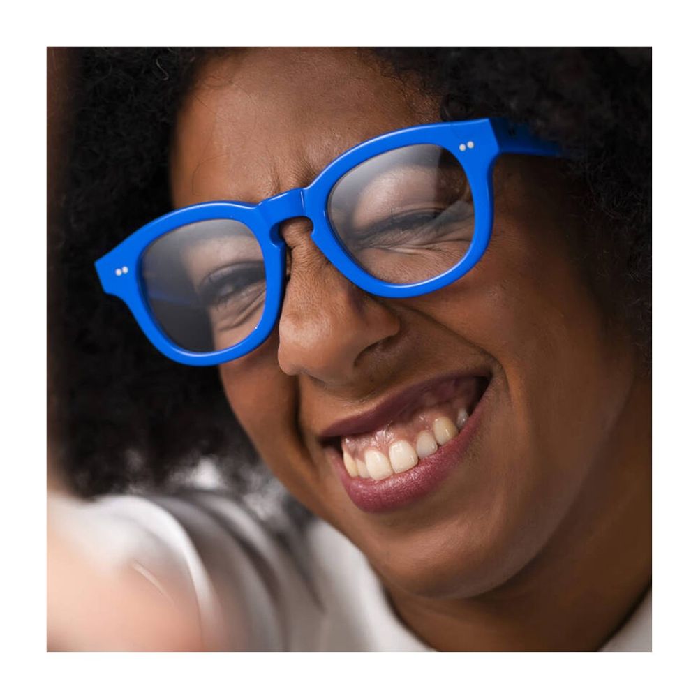 T070 Phantos-Shaped Blue Acetate Sunglasses