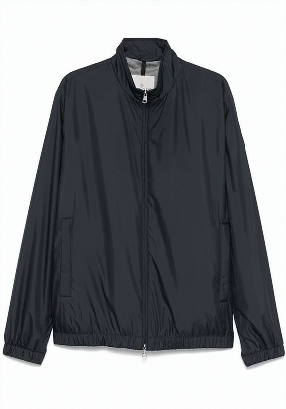 Black Bomber Jacket with Stand Collar