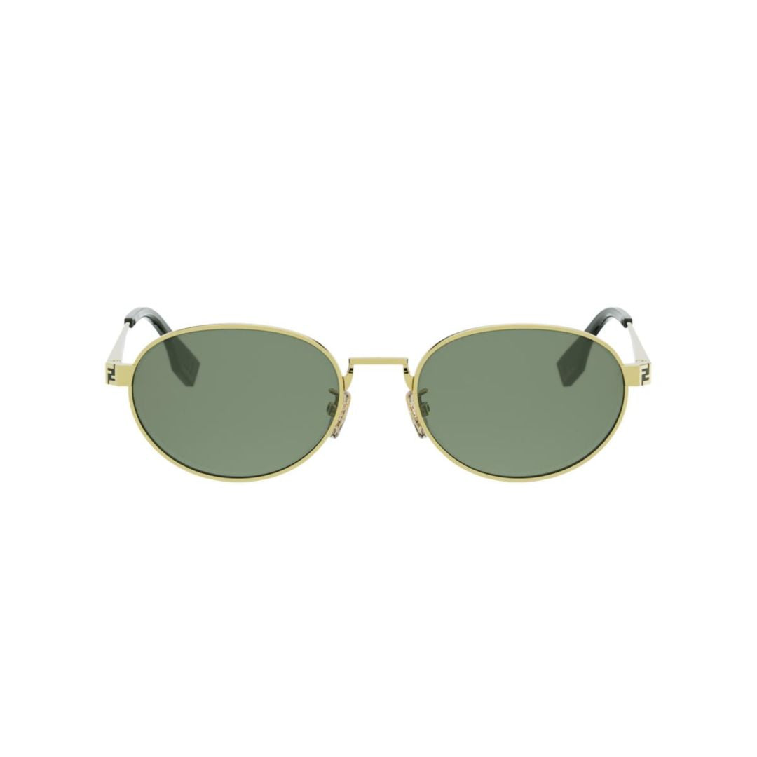 Fe40180u Oval Green-Tinted Sunglasses