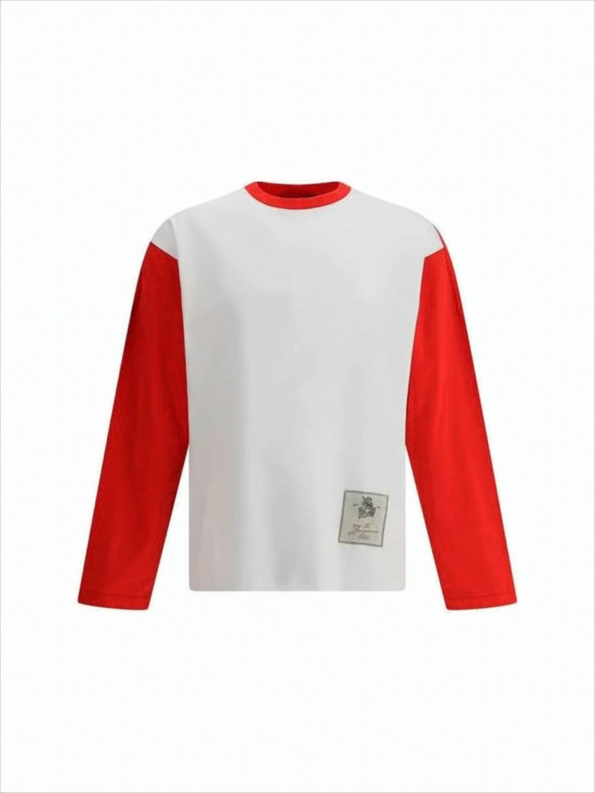 Color-Block Long-Sleeve T-Shirt With Logo Accents