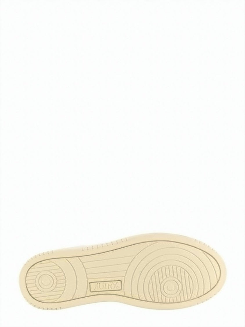 Smooth Leather Low-Top Sneakers with Perforated Detailing