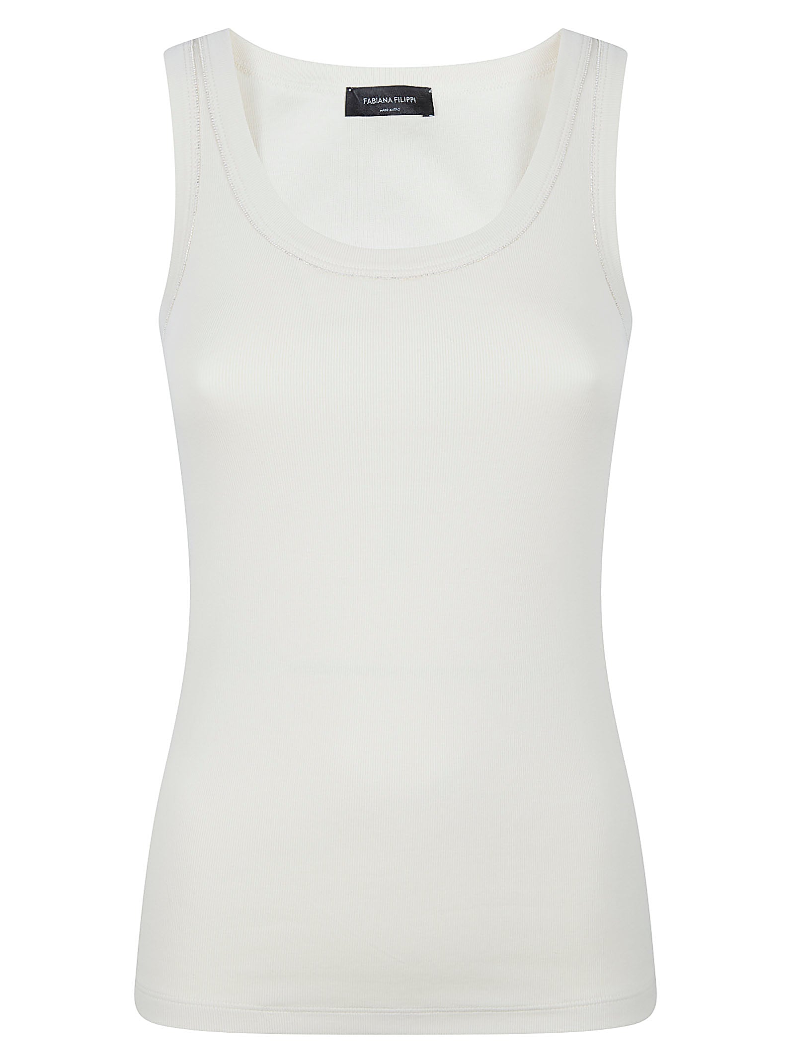 Sleeveless Ribbed Jersey Tank Top