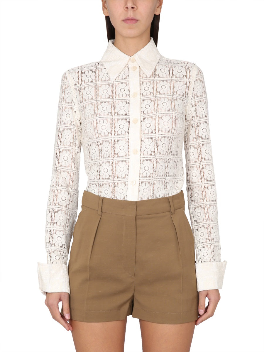 Pointed Collar Cotton-Nylon Blend Max Mara Shirt
