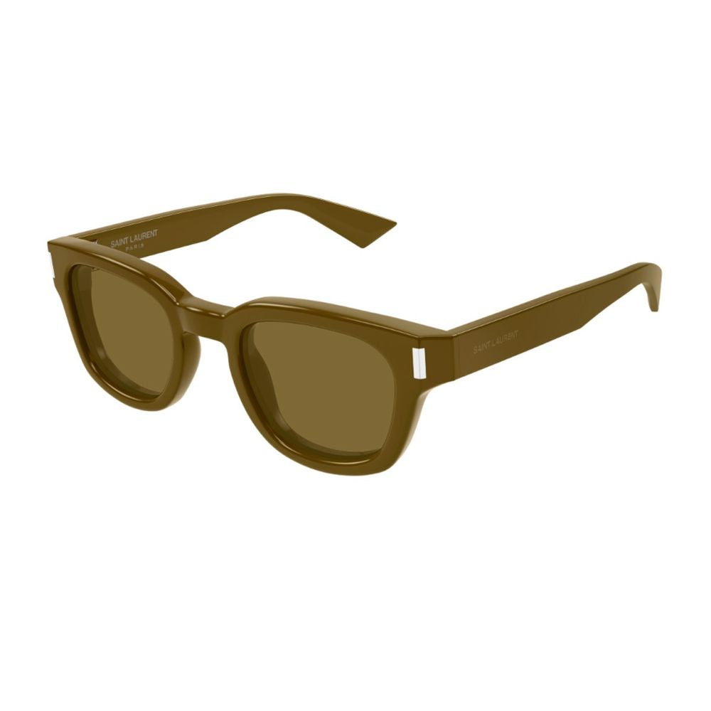 Sl 838 Linea Corner Angle Panthos-Shaped Khaki Brown Acetate Sunglasses
