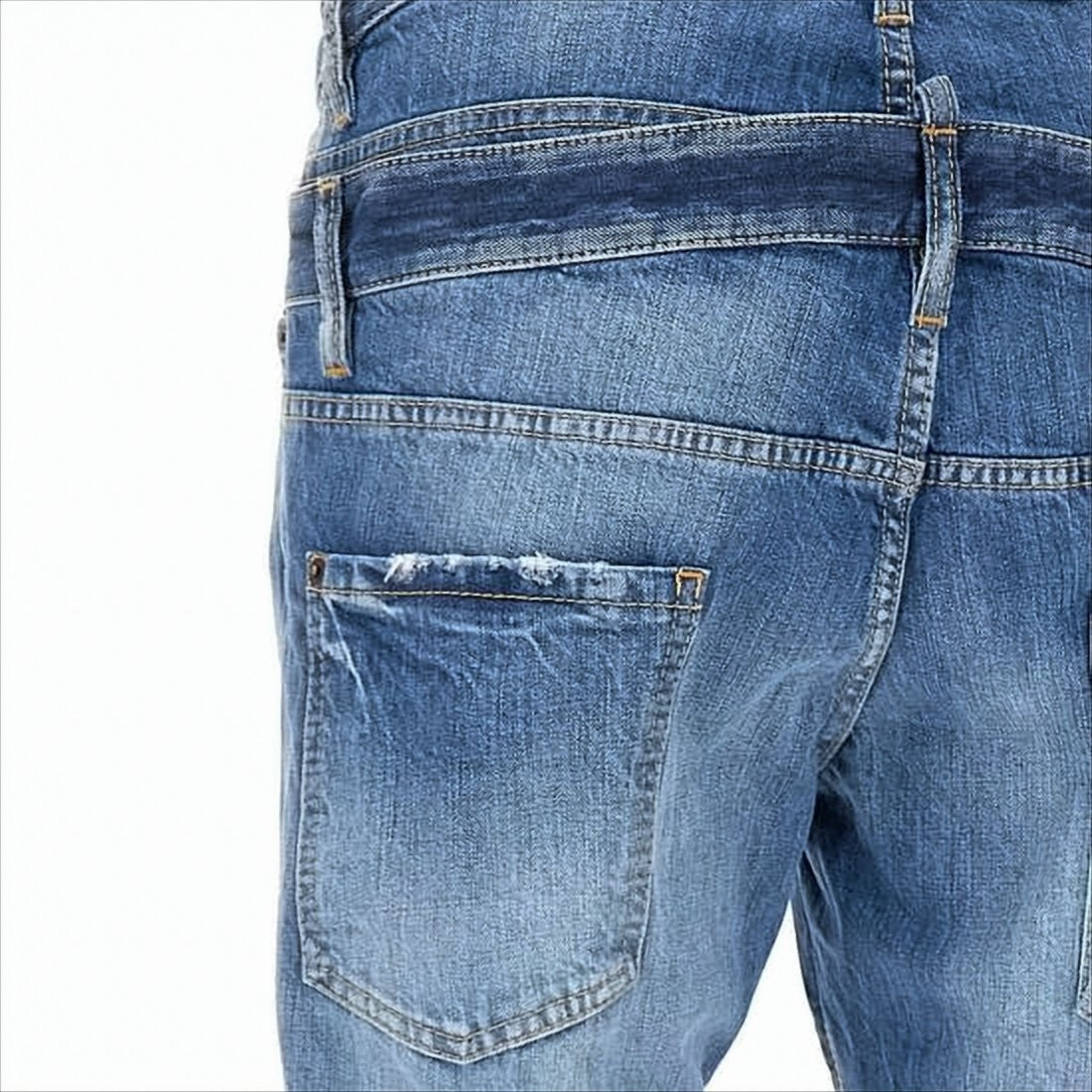 Slim-Fit Distressed Denim Jeans