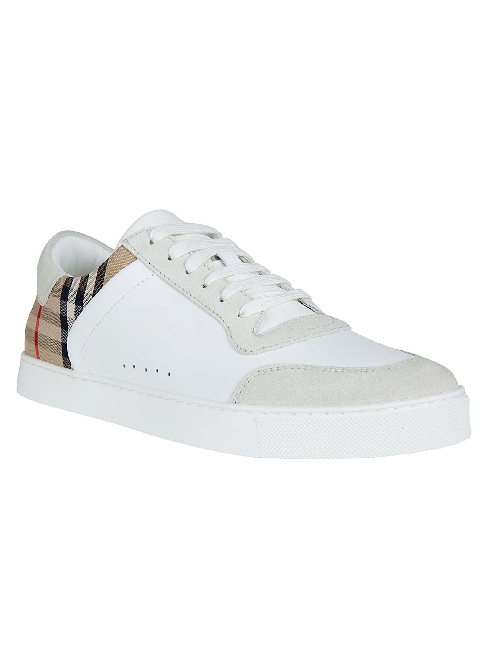 Low-Top Sneakers with Suede Accents and Check Detail