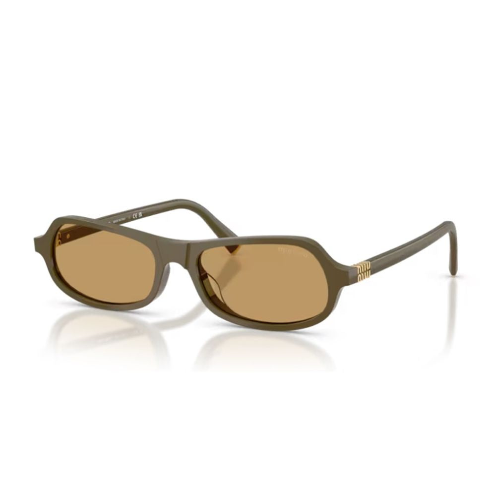 Sculpted Green Acetate Sunglasses with Retro Character