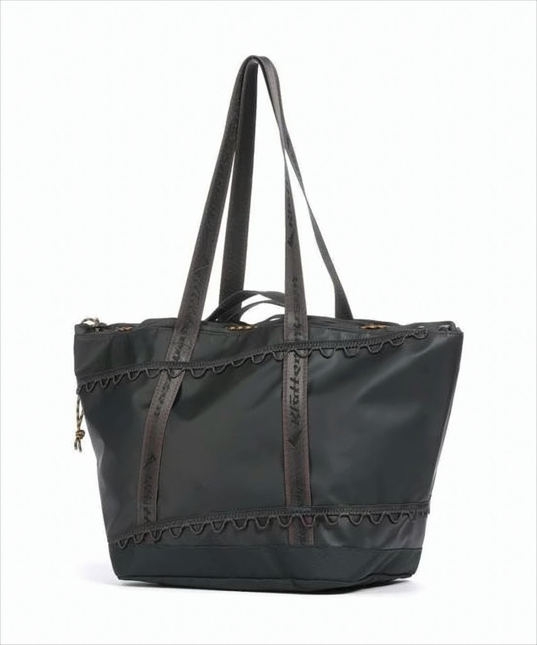 Matte Black Polyester Tote Bag with Distinctive Trim