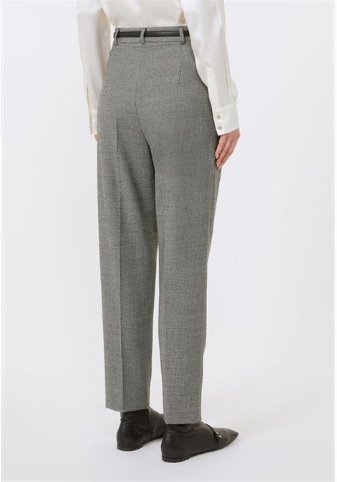 Light Grey Straight-Leg Tailored Pants