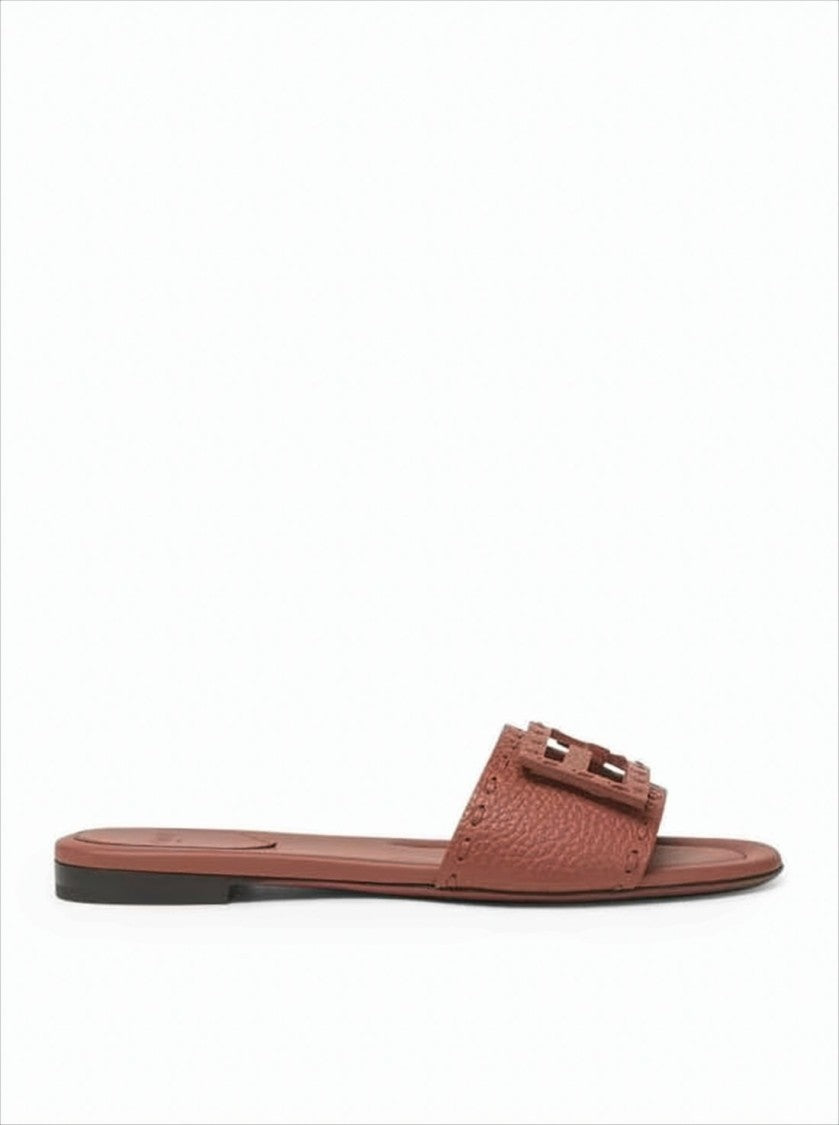Cut-Out Geometric Design Calf Leather Sandals
