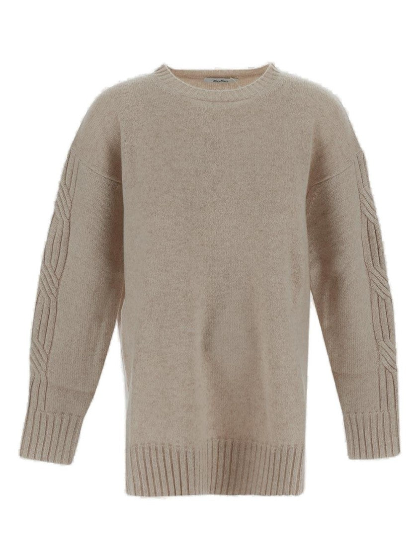 Relaxed Fit Beige Cashmere Sweater