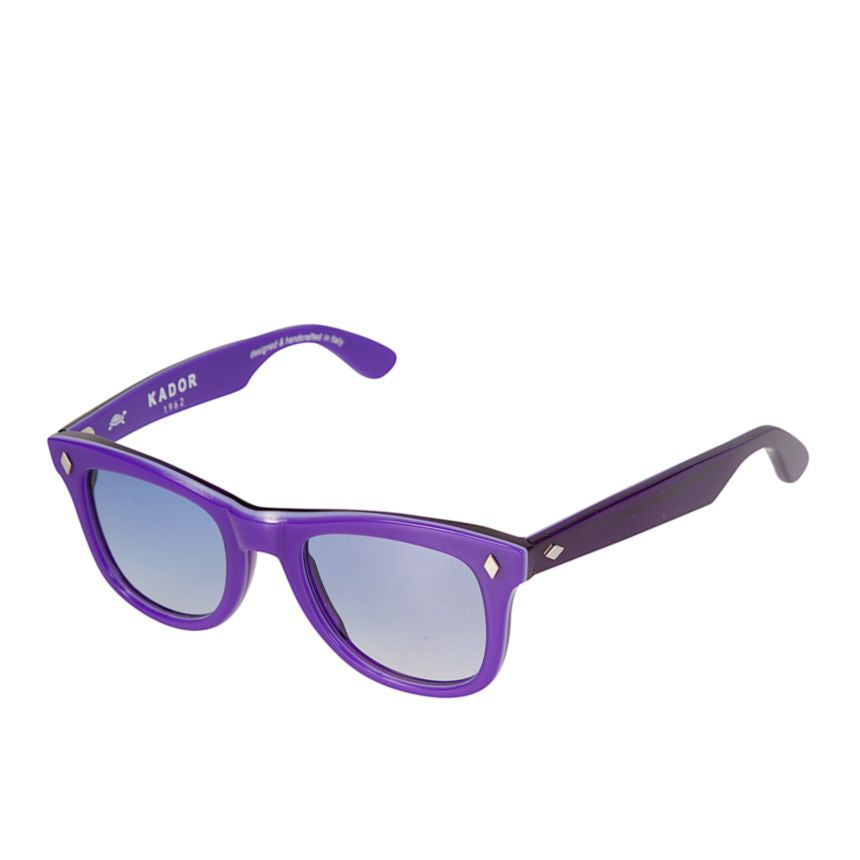 Voyager Bold Glossy Purple Frame Sunglasses with Gradient Lenses