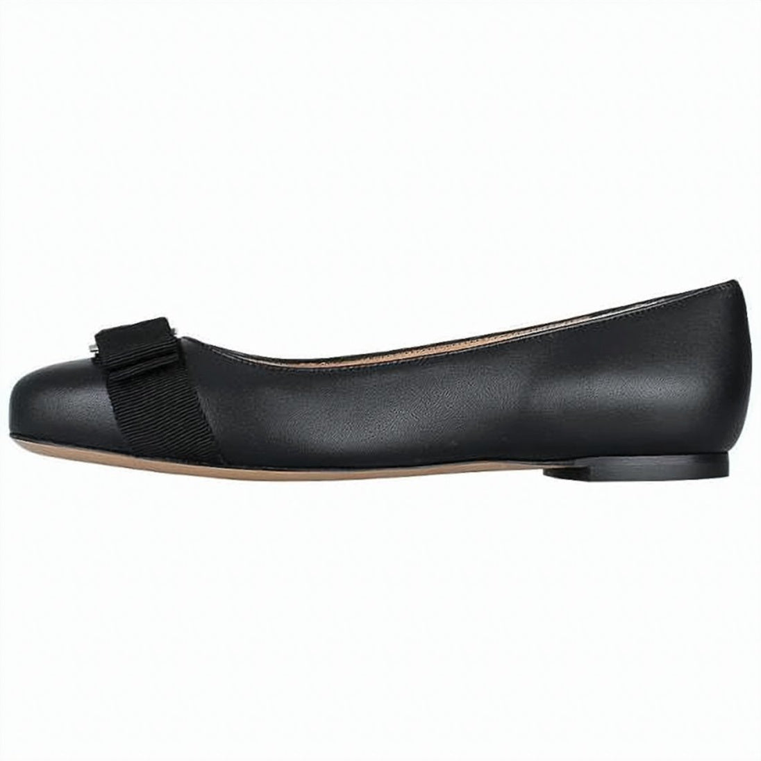 Textured Cowhide Leather Flat Shoes