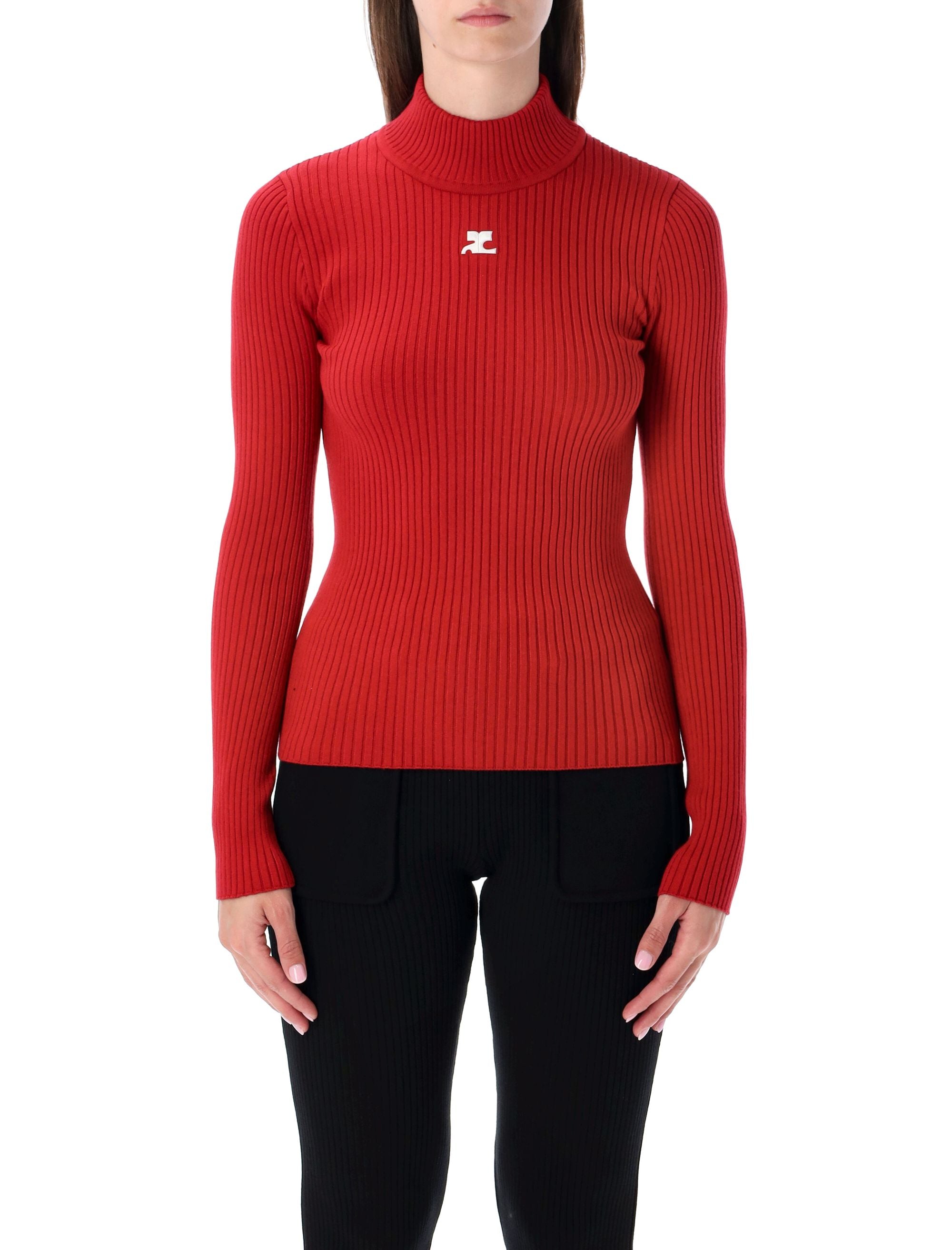 Rib Knit Mock Neck Sweater
