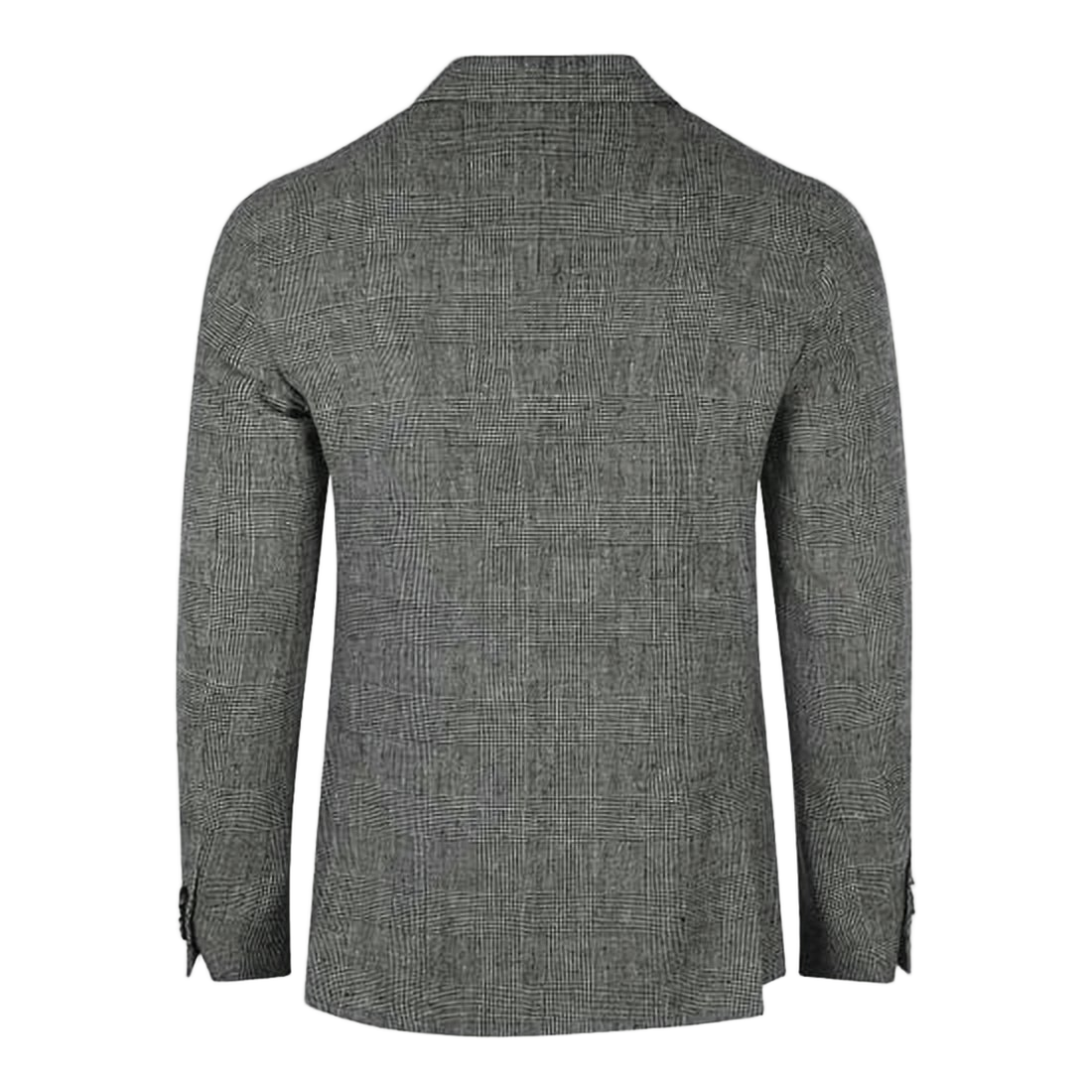 Double-Breasted Grey Checkered Suit Jacket