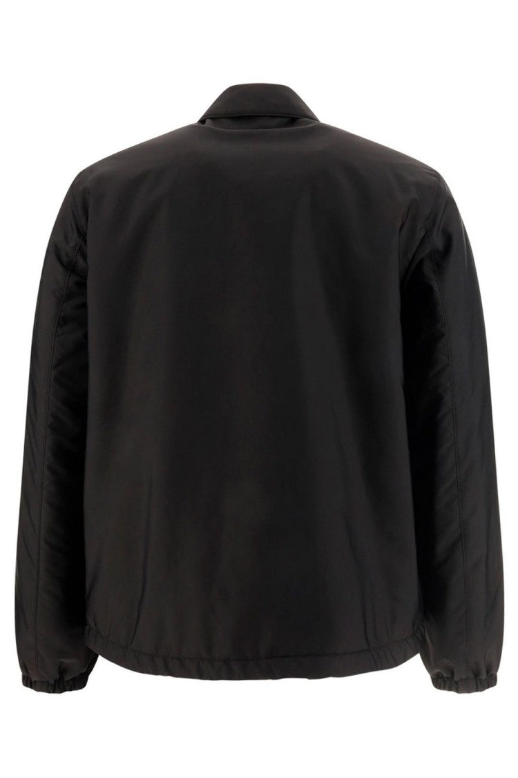 Lightweight Black Jacket With Button-Up Front