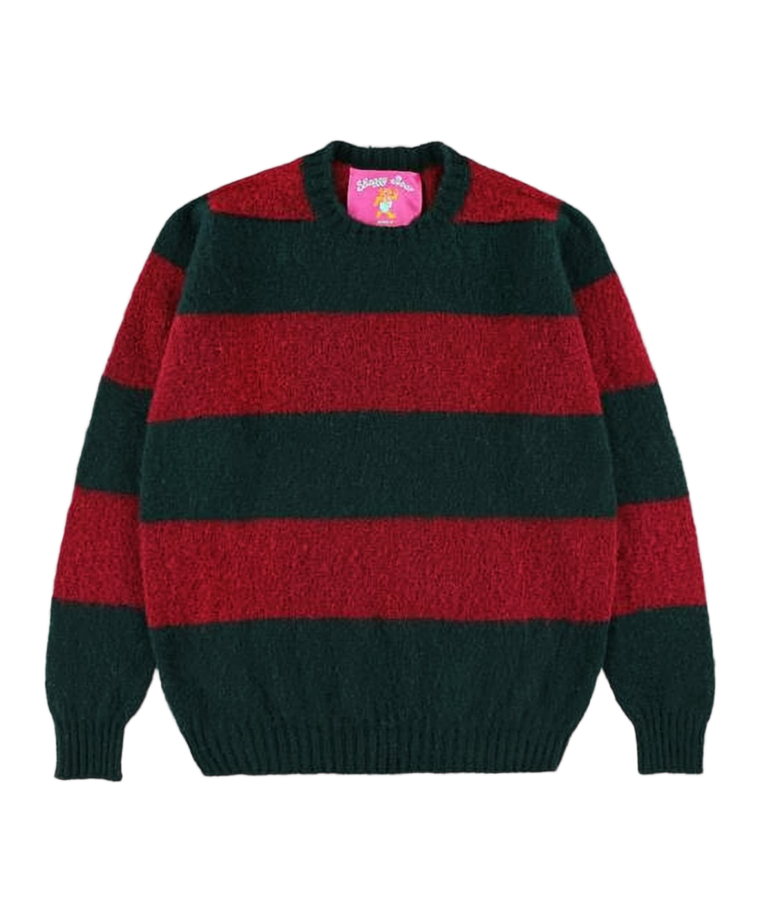 Wool Sweater With Horizontal Stripes And Classic Neckline