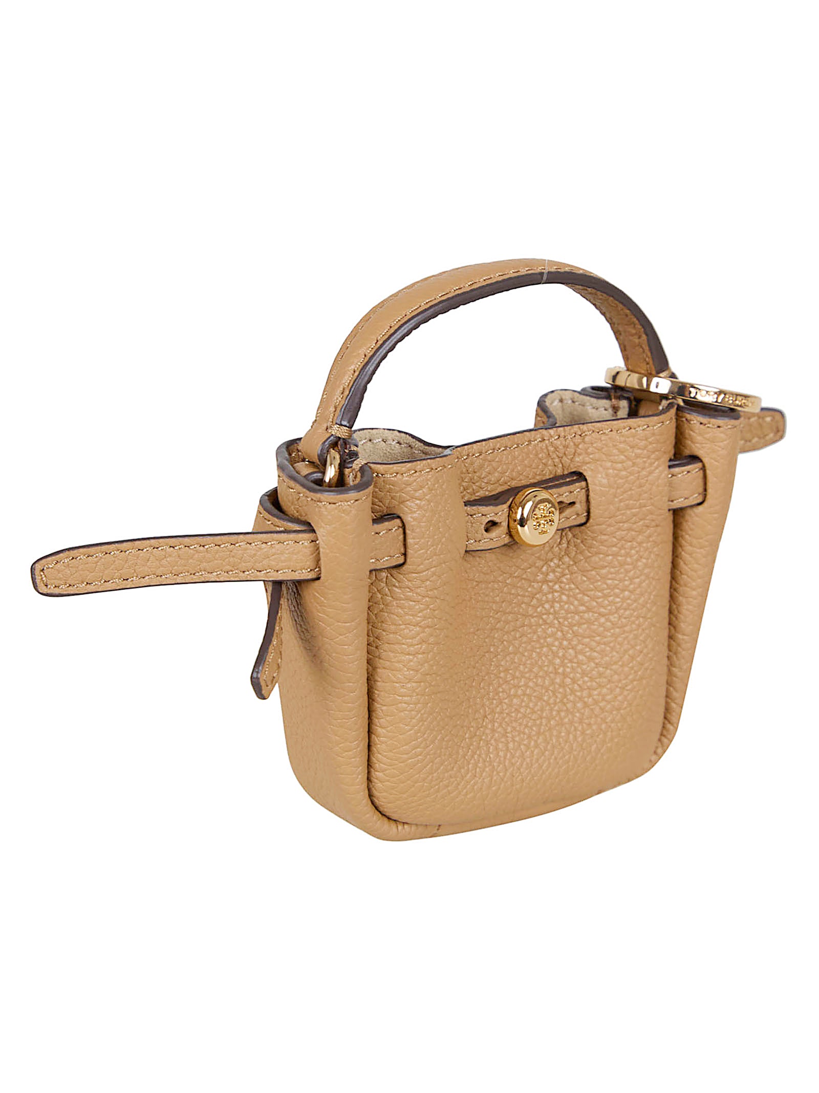 Structured Crossbody Bag in Textured Cow Leather with Gold Logo