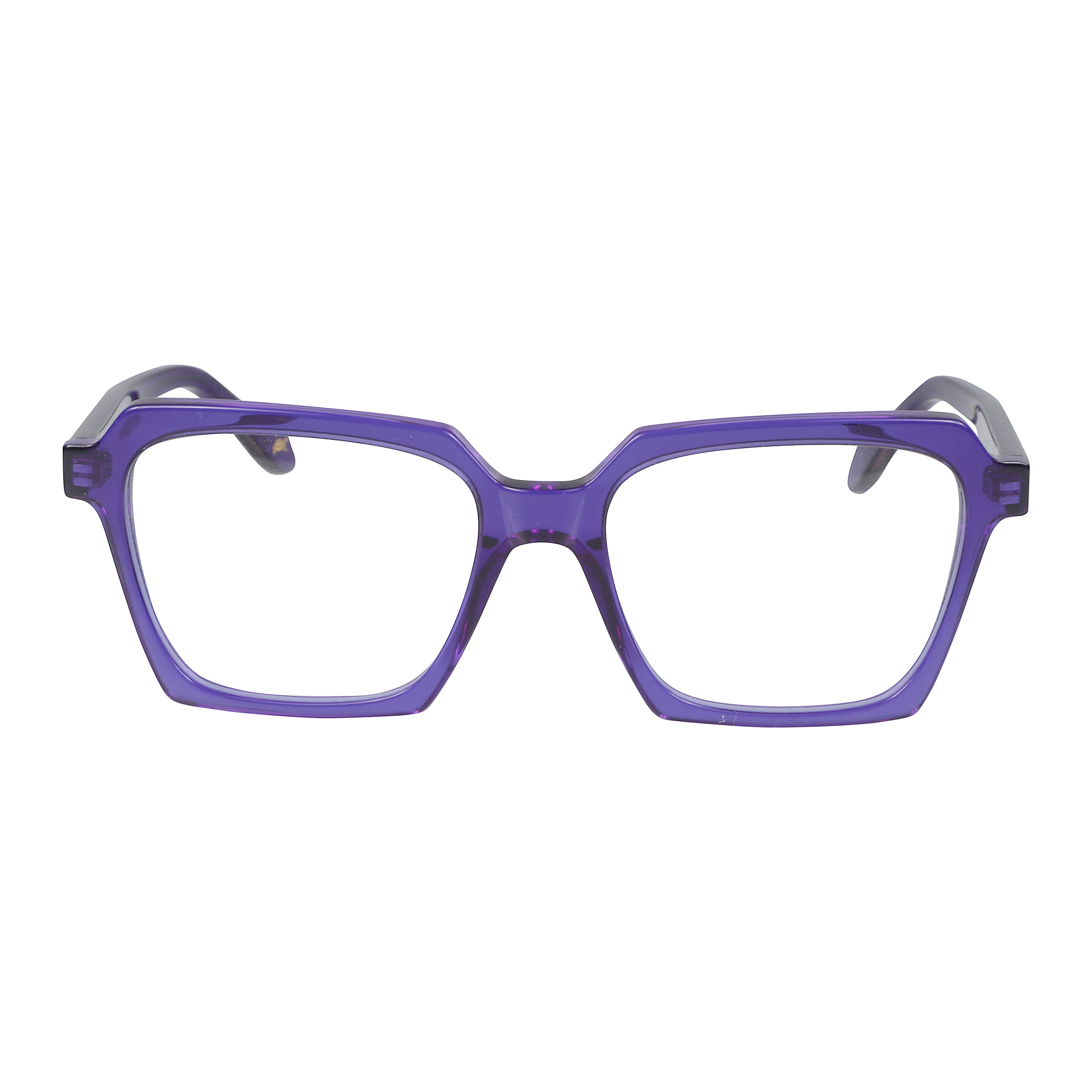 Kallima Light Translucent Purple Geometric Square Eyeglasses