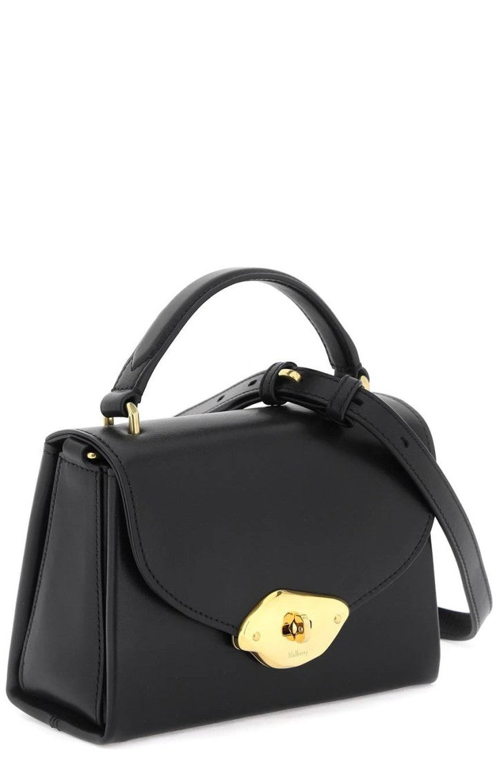 Rectangular Black Leather Tote Bag