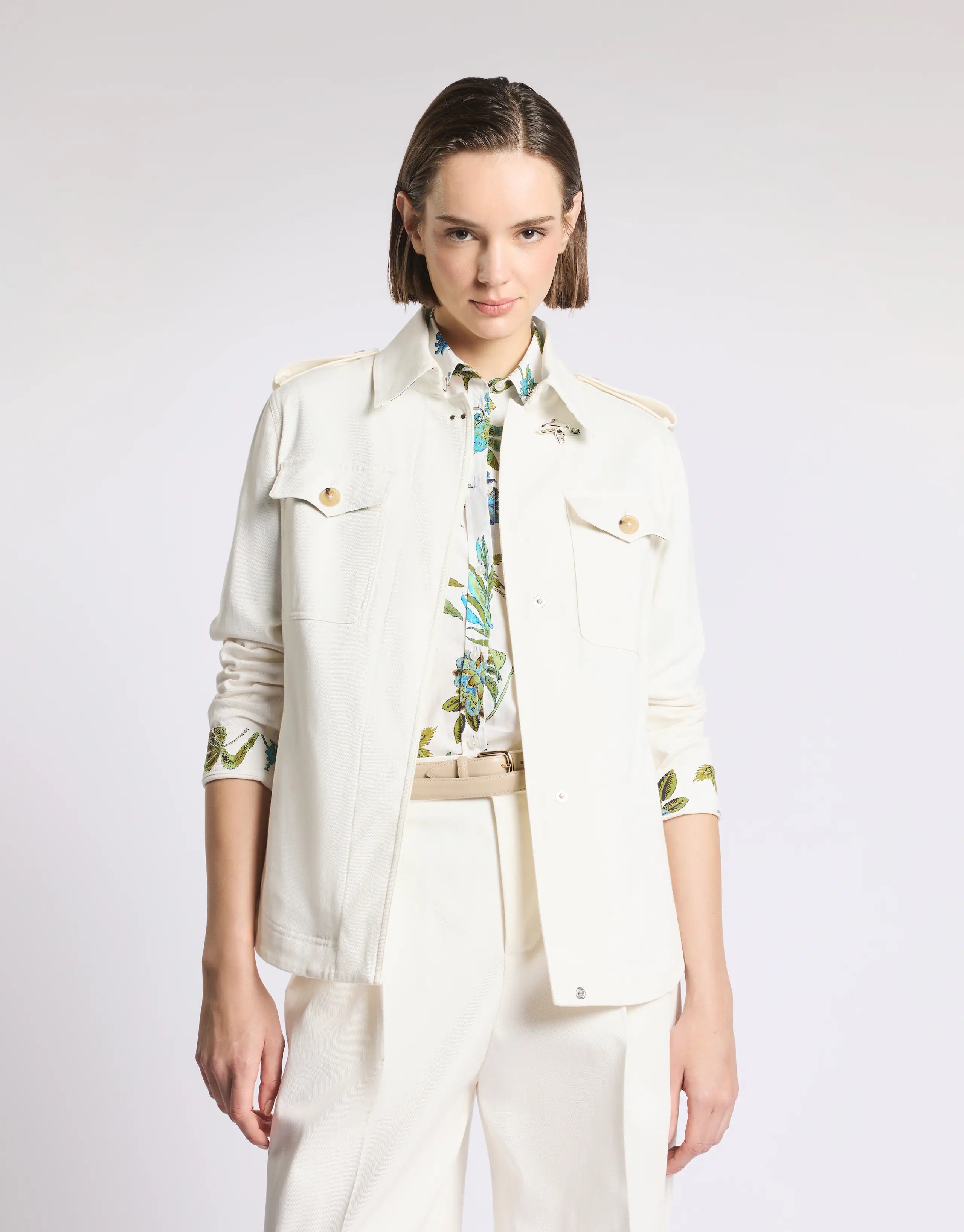 Shirt Jacket with Distinctive Hook Closure