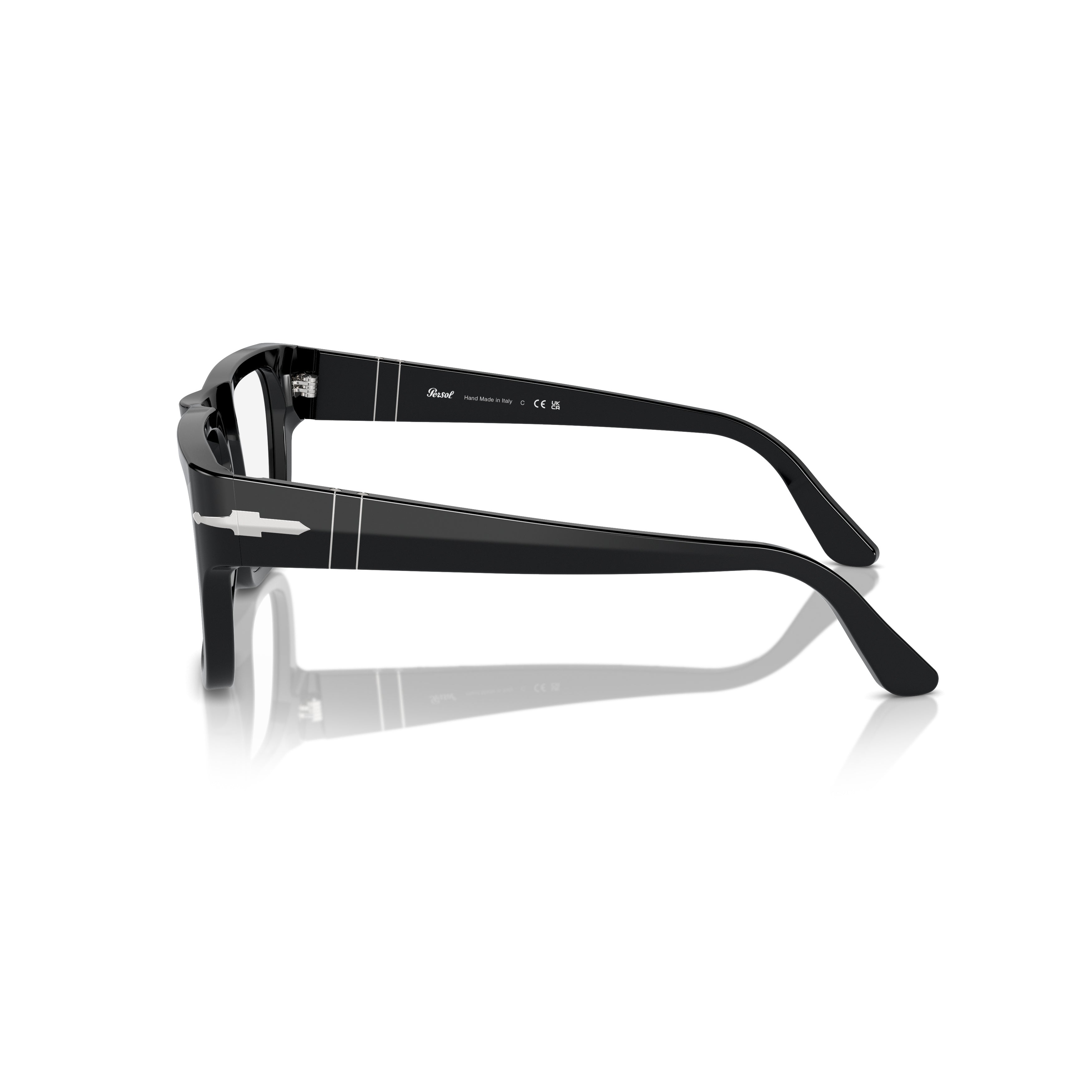 0po3348v Rectangular Acetate Eyeglasses with Silver Detail