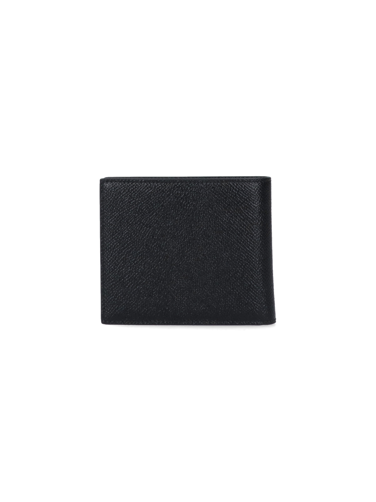 Bifold Textured Wallet with Rectangular Metal Branding